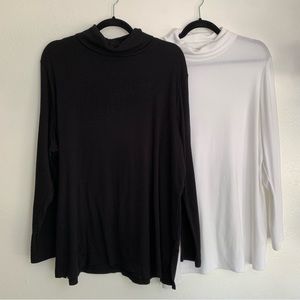 Lane Bryant Turtleneck Black & White Sweater Set Casual Minimalist Basics 22 24